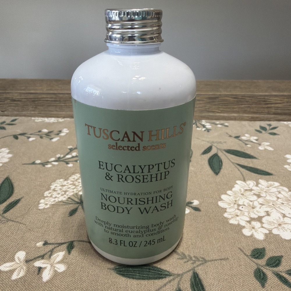 NEW TUSCAN HILLS SCENTED BODY WASH EUCALYPTUS‎ & ROSE HIP 8.3oz Sealed